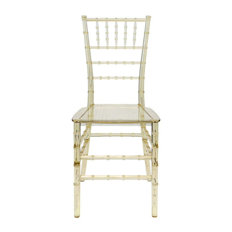 Clear Resin ThinVisible Chiavari Chair by Chivari, Clear Gold Champagne, 20