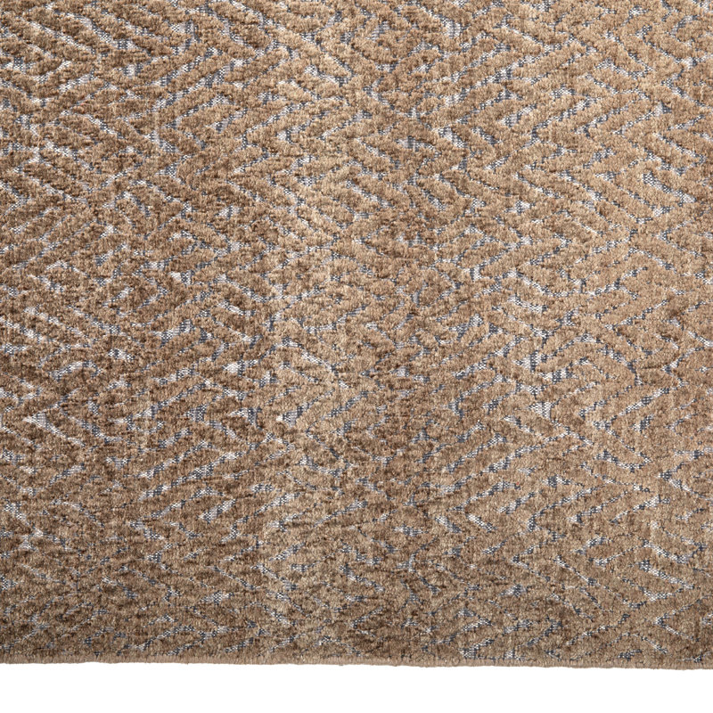 Brown Flatweave Silk Rug - 9' x 12'