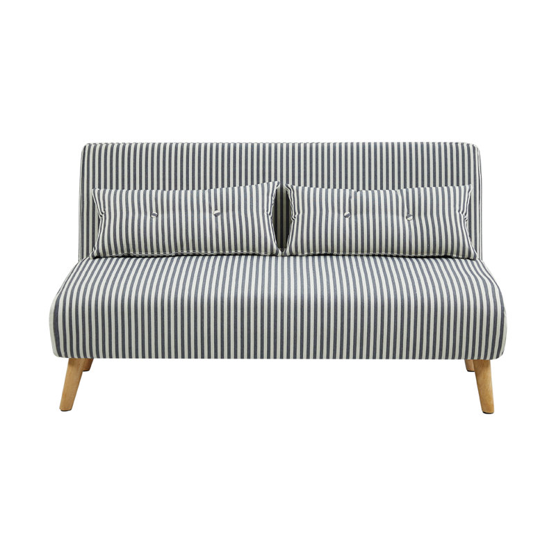 Wallen 2 Seater Velvet Sleeper, Black Stripe