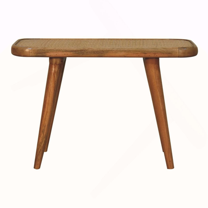 Banc en bois et rotin Larissa, beige et brun