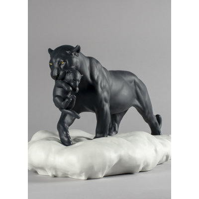 Panther with Cub Figurine