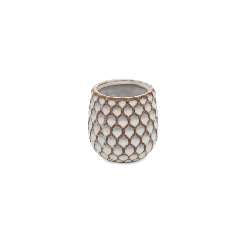 Pot à fleurs en céramique Eddins, Blanc, H 3,25 po x l 2,75 po x P 5,75 po