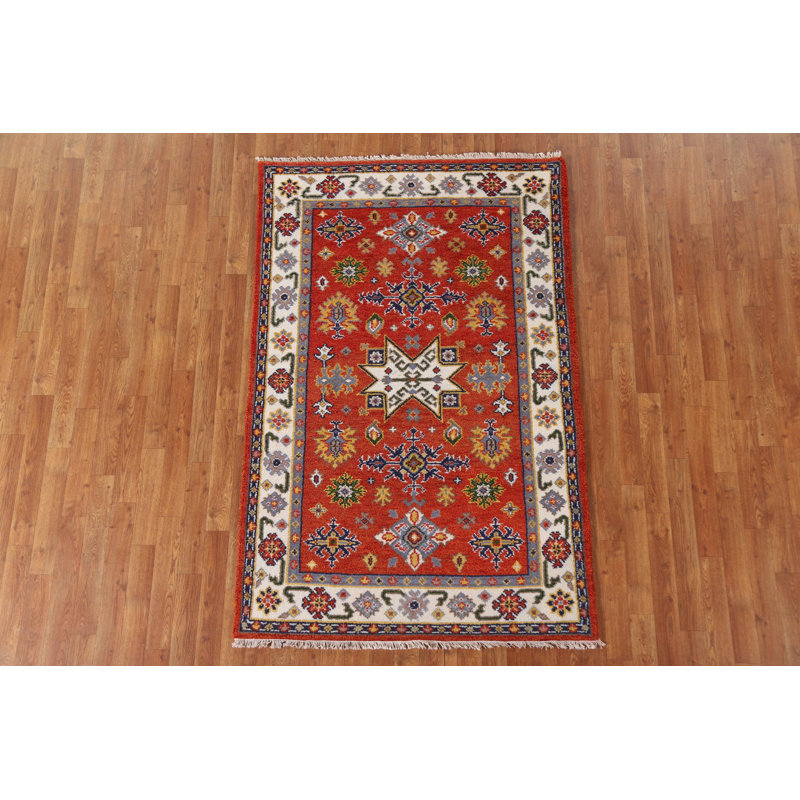 Tapis oriental géométrique Kazak noué à la main