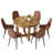 Round Dining Table Set with 6 dining chairs