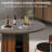 47” Round Dining Table For 4, Wood Farmhouse Kitchen Table For Living Room, Dinner, Chamfered Edge 1.18" Thickness Tabletop-1542690808