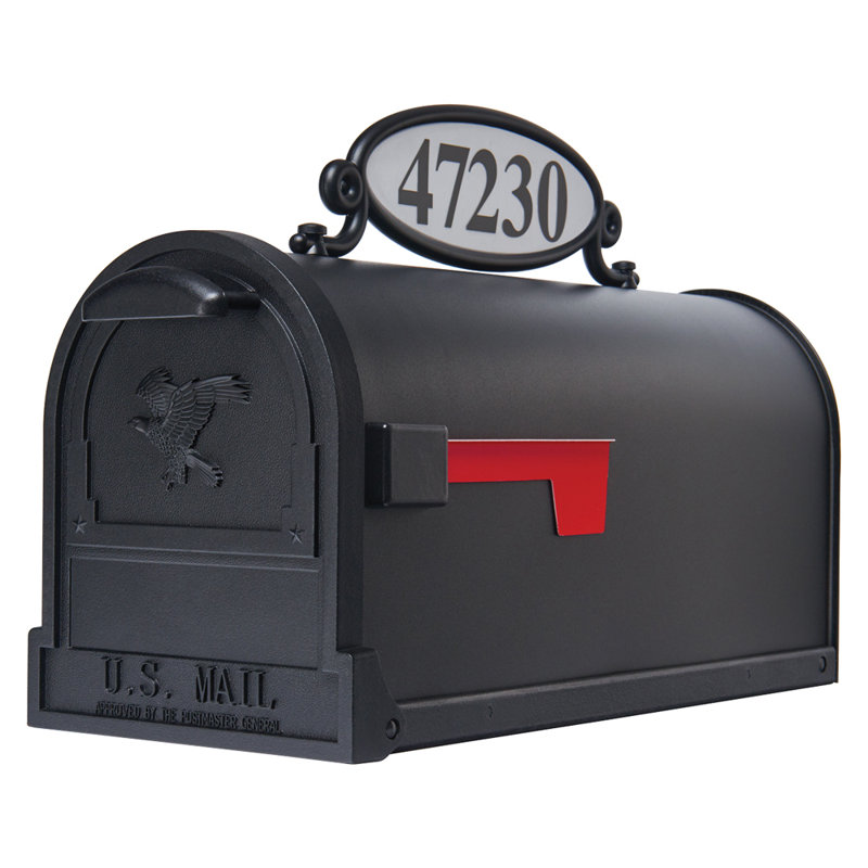 Reflective Black Plastic Oval Address Plaque Kit