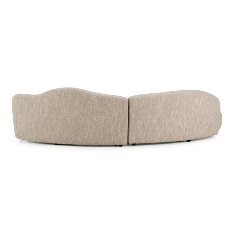 Canapé modulaire incurvé en tissu beige Spiro
