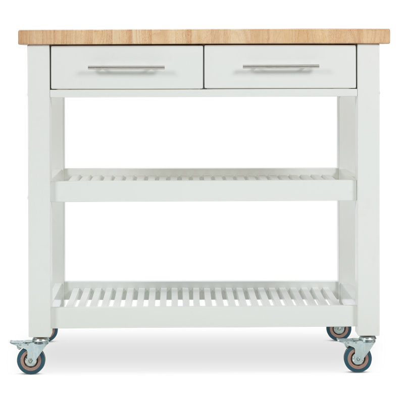 Chariot de cuisine à roulettes 38,30 po Sydney, Blanc