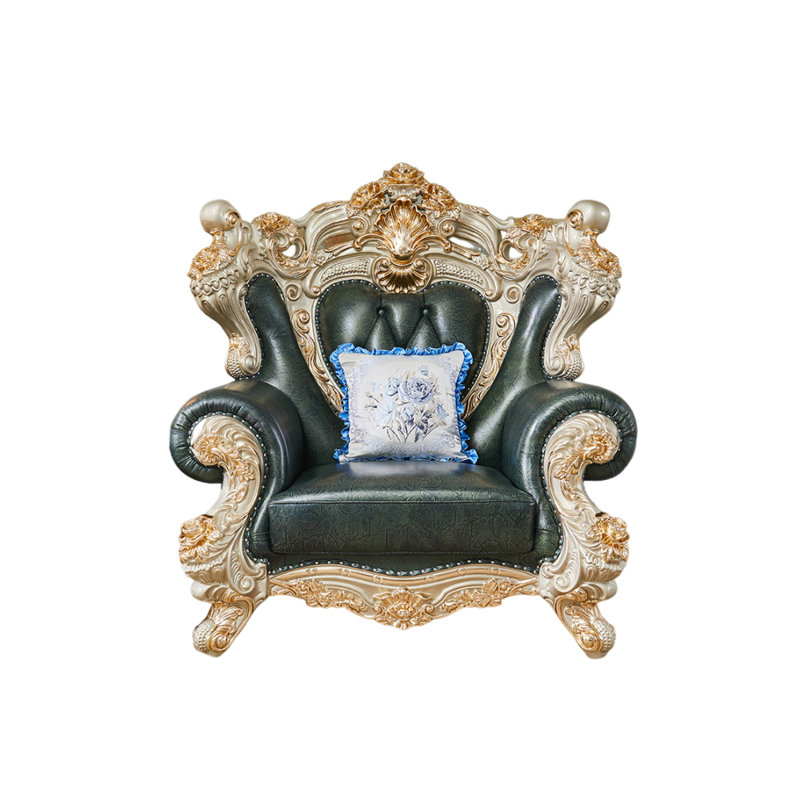 Fauteuil 124 po en cuir véritable capitonné