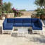 Ensemble de conversation modulaire à 6 places en osier de patio avec coussins-119905191