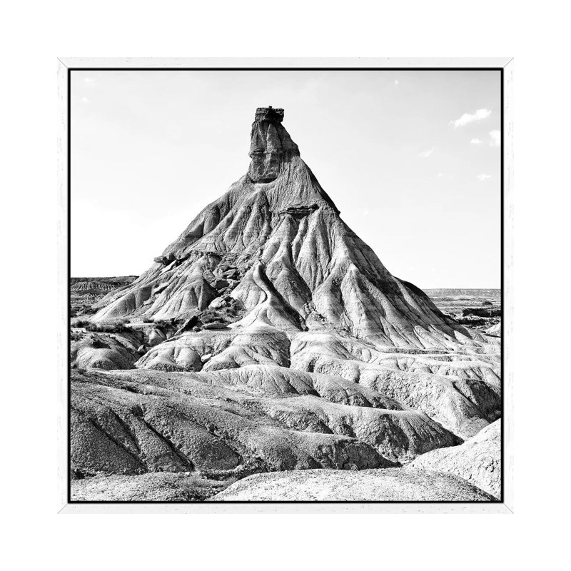 Bardenas Reales B&W by Philippe Hugonnard - Gallery-Wrapped Canvas Giclée on Canvas, White Floater Framed