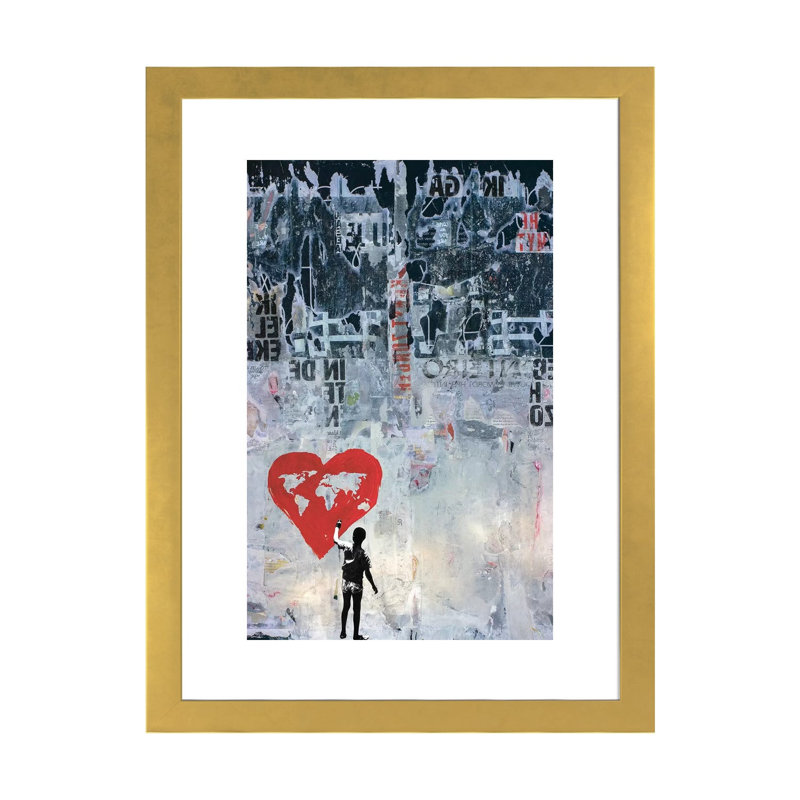 «Wild World» - Impression, H 24 po x l 32 po x P 1 po, Papier doré