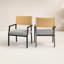 Fauteuil en acier tressé avec coussin Aiden-121450079