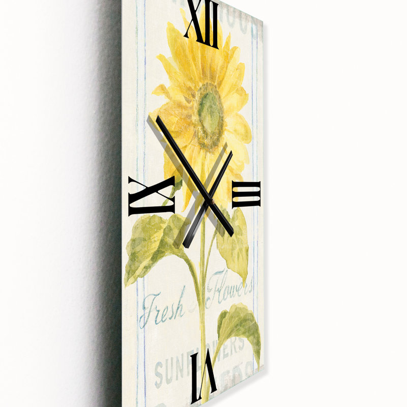 Horloge murale Floursack Florals II - Farmhouse, Petit