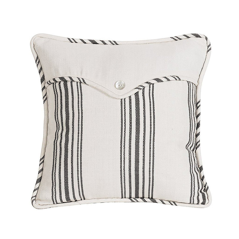 Coussin décoratif Prescott, Blanc / noir