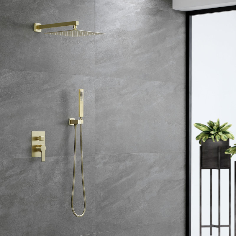 Robinet de douche avec valve brute, Or brossé