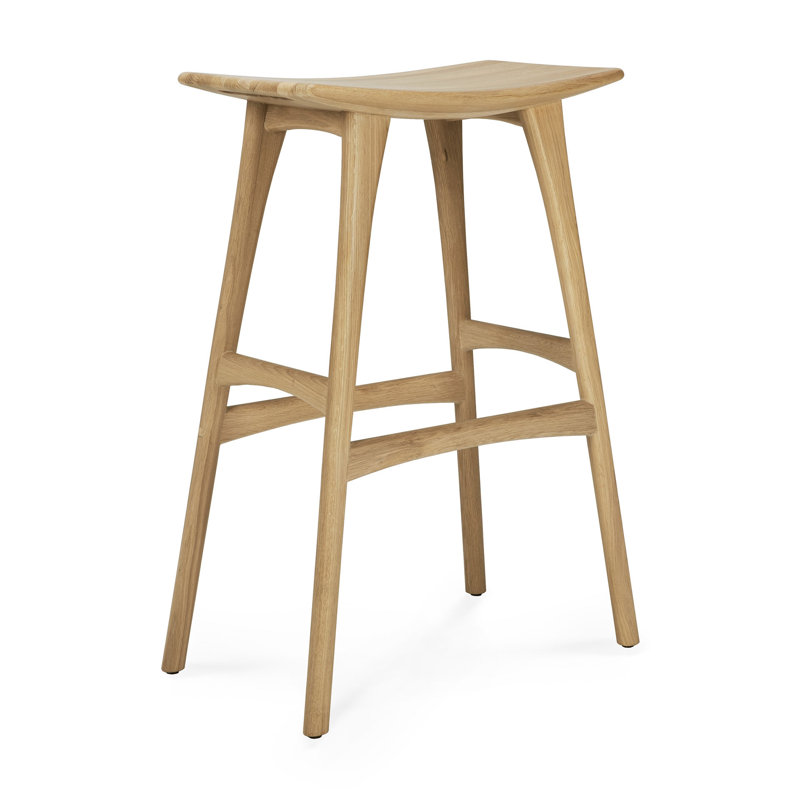 Osso Solid Wood Stool, Oak, Bar Stool (30.91" Seat Height)