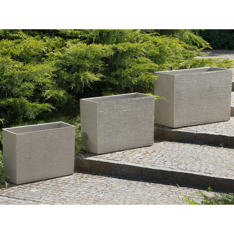 Fayette Ceramic Planter Box, Beige, 56cm H x 80cm W x 34cm D