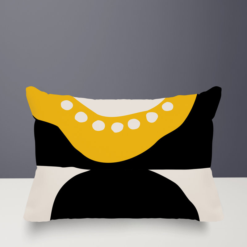 Coussin lombaire réversible intérieur / extérieur Sofi Minimalist, H 14 po x l 20 po, Jaune