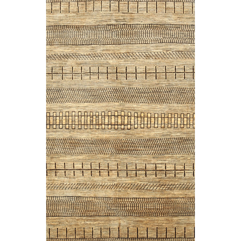 Tapis contemporain brun / gris, Rectangle 6 pi x 9 pi