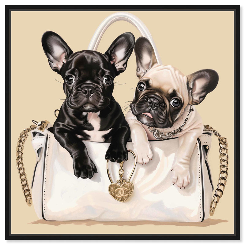 Art sur toile par Frenchie, H 41 po x l 41 po x P 1,8 po, Cadre noir