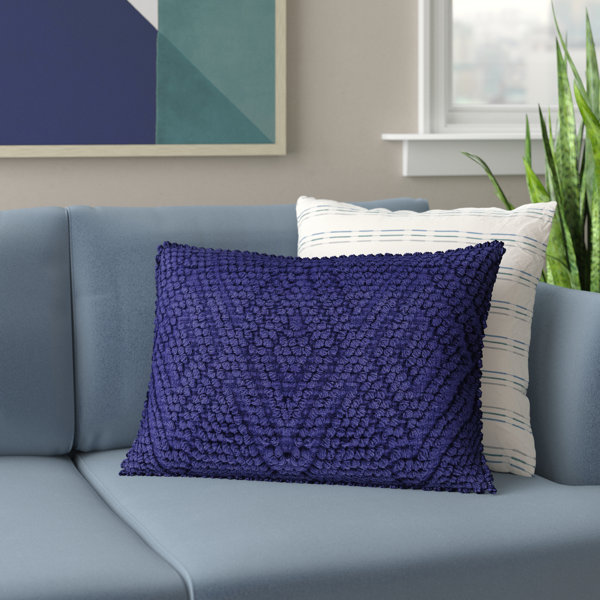 Lark Manor Sonny Throw Pillow Color: Navy Blue & Off-White