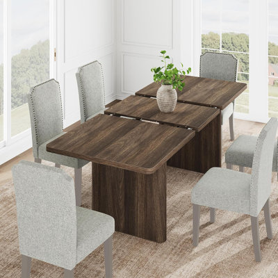 9-Piece Dining Table Set for 8 with Upholstered Chairs