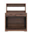 Meuble pour cage 38 po, table cage robuste avec 2 tiroirs de rangement et tablettes, table de bout avec porte coulissante pour chien à l'intérieur, table de bout