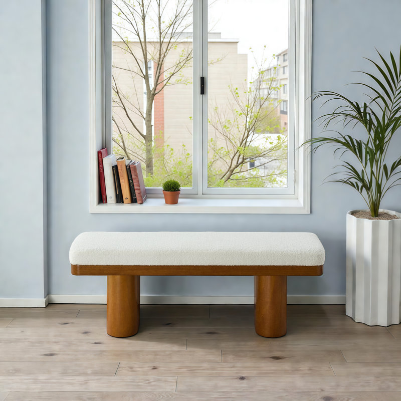 Banc rembourré l 47,5 po, Brun
