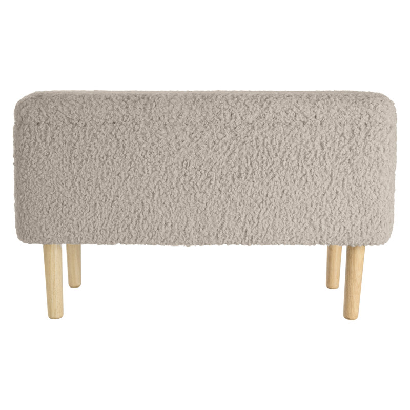 Suzette Teddy Upholstered Storage Bench, White