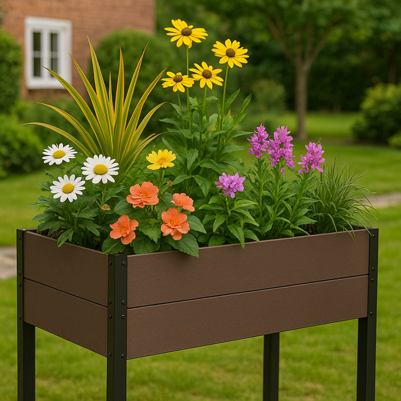Lit de jardin surélevé toutes saisons, avec tablette de rangement, H 33,46 po x l 42,72 po x P 19,49 po