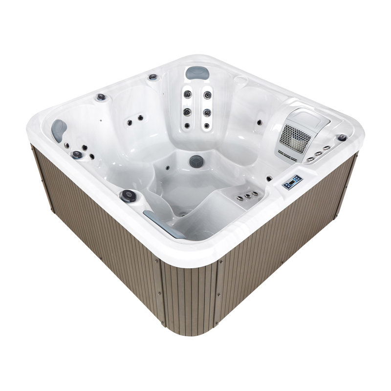 Ebern Designs CALIMA 5270V 6 Person 33 - Jet Square Hot Tub in Brown