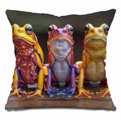 Coussin Frogs, coussins en sergé de coton animal