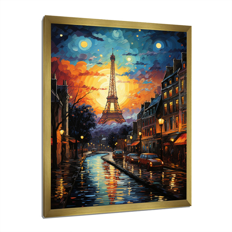 «Paris In 19 Century» par Vincent sur toile, H 40 po x l 30 po x P 1,5 po, Cadre photo doré