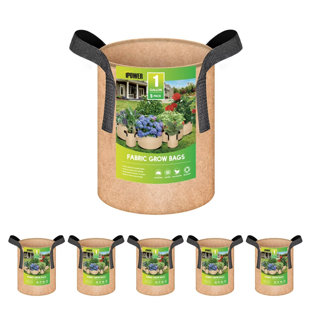 Paquet de 5 sacs de culture d'iPower pour sacs de culture pour plantes épaissies, non tissé, contenant durable, poignées à sangles