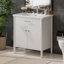 31" Bathroom Vanity With Sink, Bathroom Cabinet With Soft-Close Doors And Adjustable Shelf, Curved Profile Design, Rubber Wood Legs-1723576525