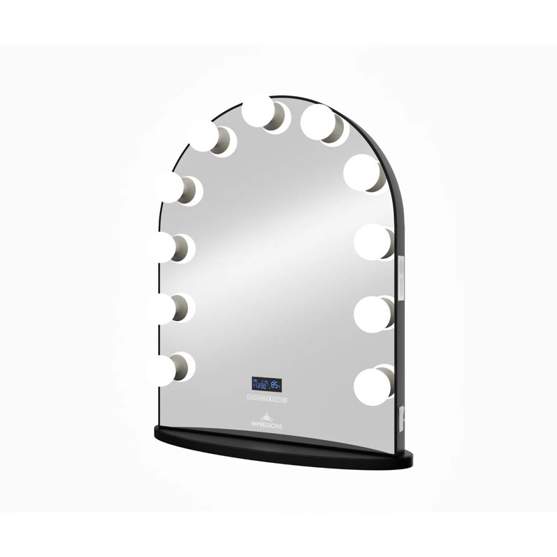 Impression Vanity Hollywood Glow Arch Vanity Mirror With Ultra Bright 11 Frosted LED Bulbs, Dimming Function Option, Soft Touch Sensor Button, And Sleek Aluminum Frameless Design Wall Mirror