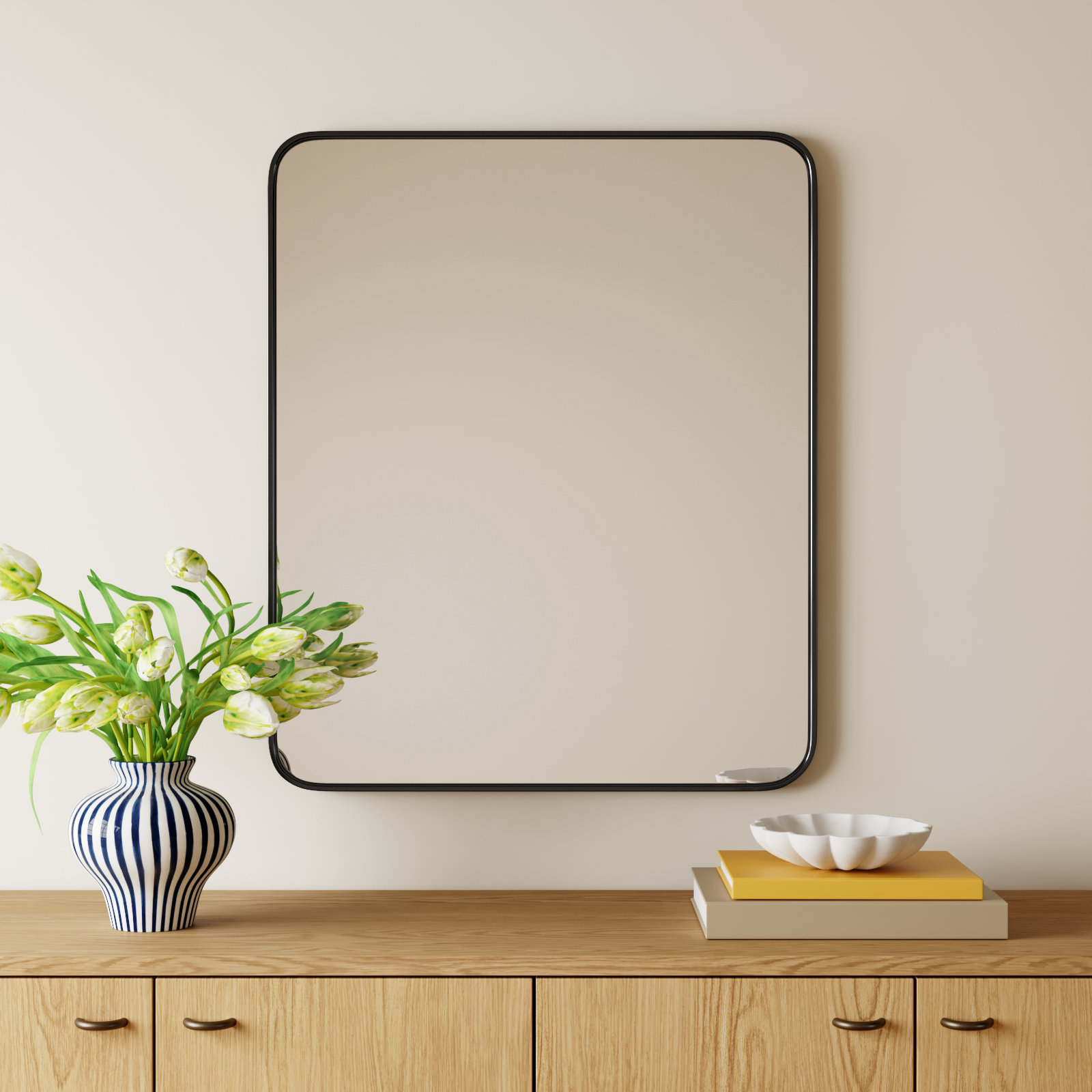 Sabine Accent Mirror, Black, 36'' H x 30'' W