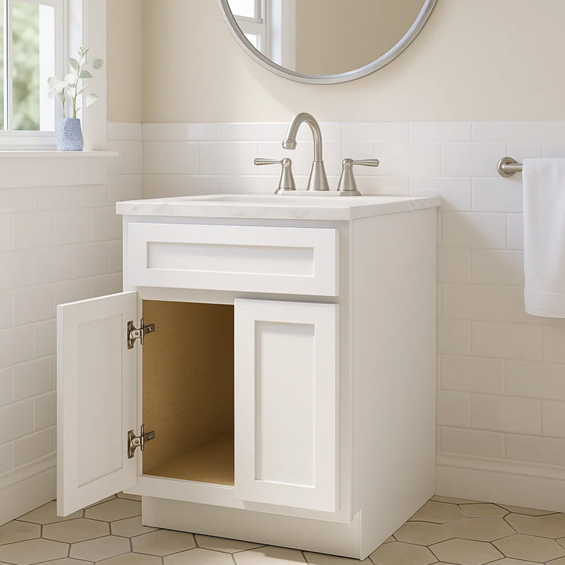 24'' Single Bathroom Vanity Base Only, White