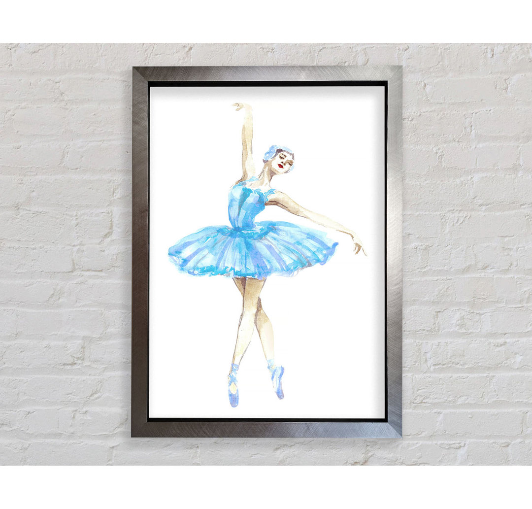 Blaue Ballerina 5 - Einzelner Bilderrahmen Kunstdrucke