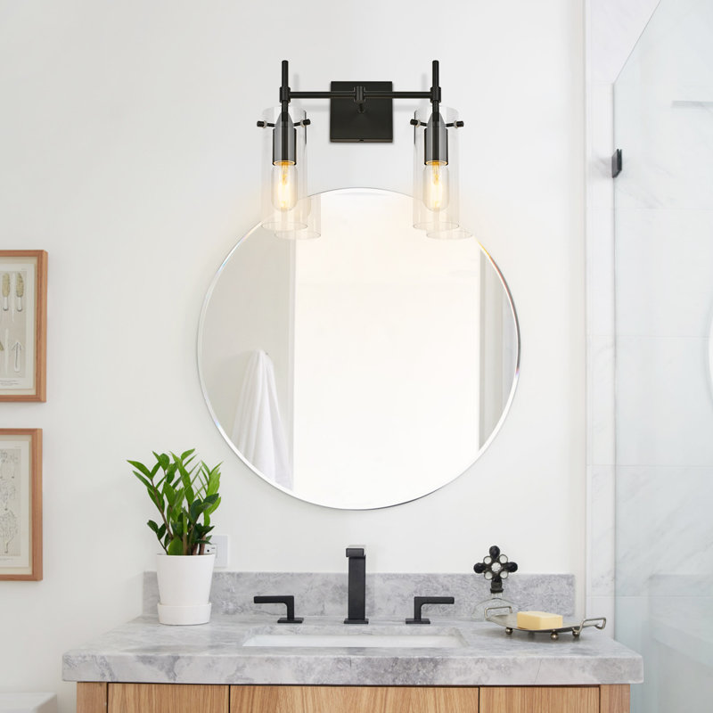 Éclairage pour meuble-lavabo à intensité variable Marlaine, Noir, 2