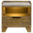 Nolan Nightstand With LED Cubby, Drawer And Marble Top, Brown Wood