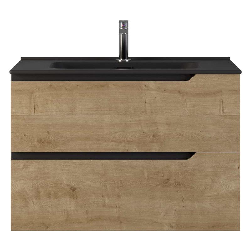 Meuble-lavabo simple 32 po Arden, Blonde Wood, 32", Black