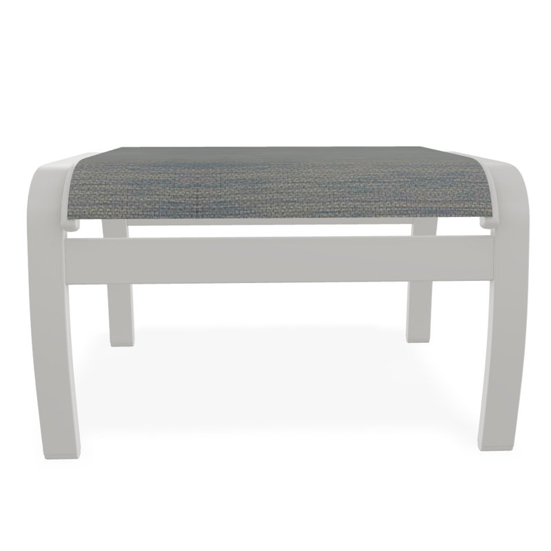 Repose-pieds d'extérieur avec coussin Askar, Bleu marine 13D Sunbrella®, Noir texturé
