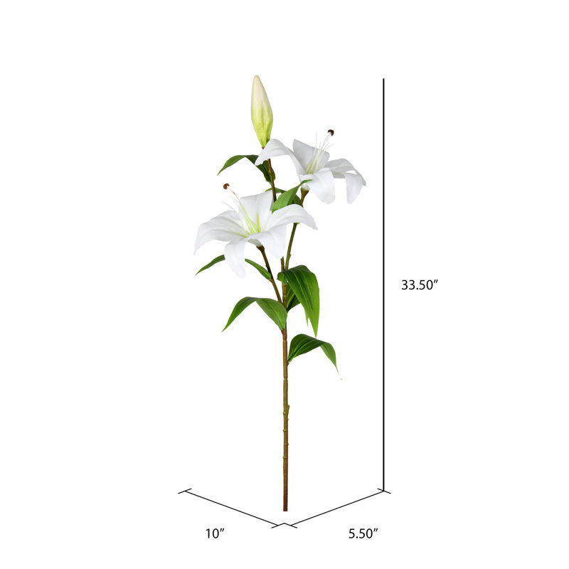 Artificial Lily Spray, White