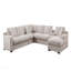 Canapé modulaire en chenille de 141,5 po en chenille beige avec méridienne, porte-gobelets et ports de recharge-418017154
