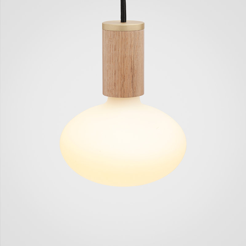 Luminaire suspendu ovale simple en chêne 