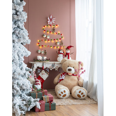 Wool Merry Christmas Garland - White, Grey, Red