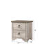 Table de chevet 2 tiroirs 1 pièce de style contemporain, finition brune patinée, quincaillerie traditionnelle à anneau, plateau en bois flotté vieilli pour la chambre à coucher, table de chevet de 23,6 po x 16 po