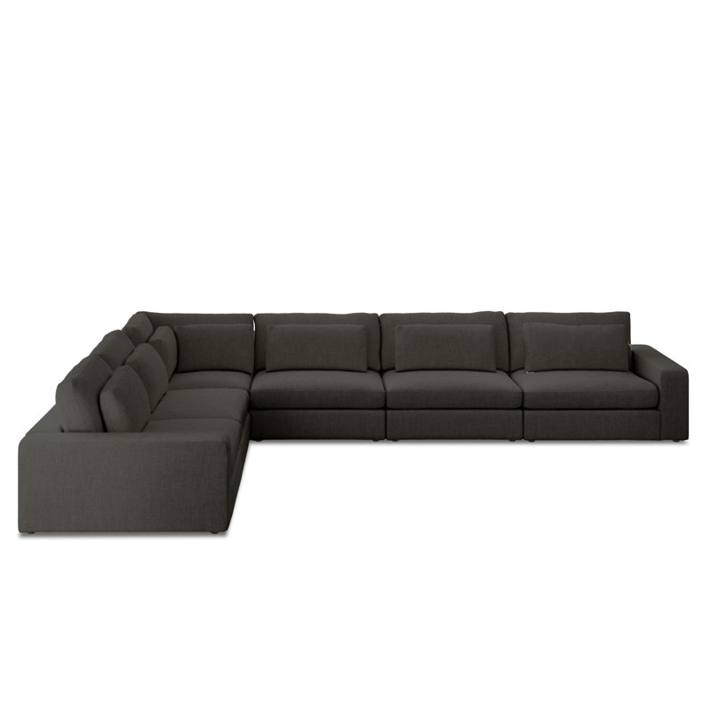 Canapé modulaire Loya, H 33 po x l 170 po x P 131 po, Accoudoirs faisant face vers la gauche, Gris anthracite Landale